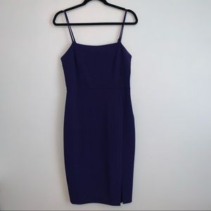 EXPRESS Blue Midi Dress w/ Side Slit